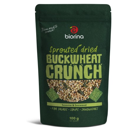 Daiginti-džiovinti grikiai su sezamo sėklomis ir jūros dumbliais maiš. 100g.